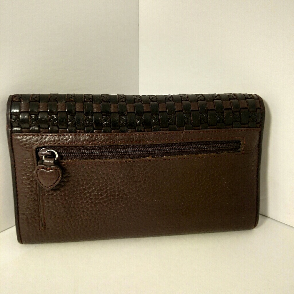 Brighton Brown Vintage  Weaved Leather Wallet - Picture 2 of 8